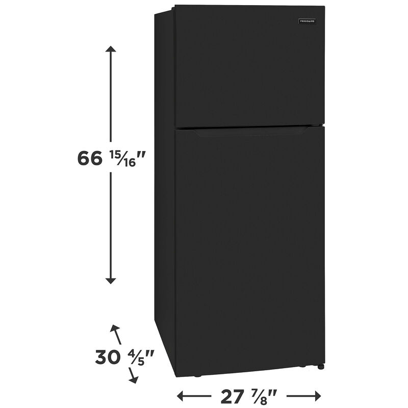 Frigidaire 28 in. 17.6 cu. ft. Top Freezer Refrigerator - Black, Black, hires