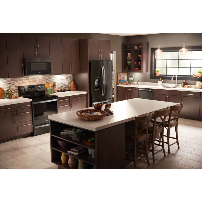 Whirlpool 36 in. 23.8 cu. ft. Counter Depth French Door Refrigerator with Ice & Water Dispenser - Black Stainless Steel, Black Stainless Steel, hires