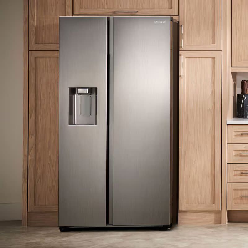 Samsung 36 in. 27.4 cu. ft. Side by Side Refrigerator with Ice & Water Dispenser - Stainless Steel, Stainless Steel, hires