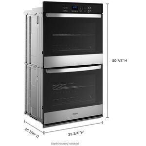 Whirlpool 30 in. 10 cu. ft. Top Control Electric Double Wall Oven - Stainless Steel, , hires
