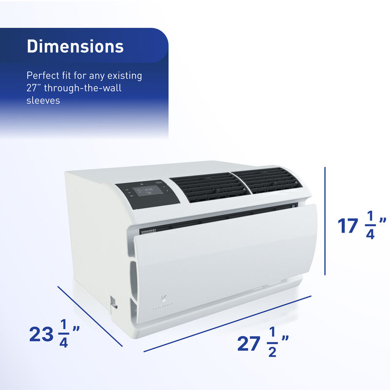 Friedrich WallMaster Series 10,000 BTU Heat/Cool Smart Through-the-Wall Air Conditioner with 3 Fan Speeds & Remote Control - White, , hires