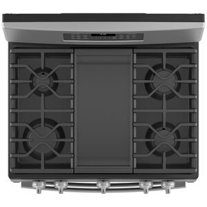 GE 30 in. 6.8 cu. ft. Air Fry True European Convection Double Oven Gas Range with 5 Sealed Burners & Griddle - Stainless Steel, Stainless Steel, hires