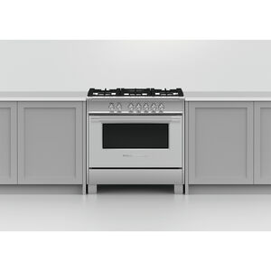 Fisher & Paykel 36 in. 4.9 cu. ft. Convection Oven Freestanding Gas Range with 5 Sealed Burners - Stainless Steel, , hires