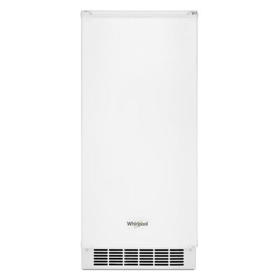 Whirlpool 15 in. Ice Maker with 25 Lbs. Ice Storage Capacity, Self- Cleaning Cycle, Clear Ice Technology & Digital Control - White | WUI75X15HW