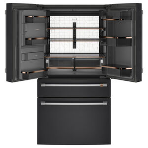 Cafe 36 in. 27.8 cu. ft. Smart 4-Door French Door Refrigerator with Ice & Water Dispenser - Matte Black, Matte Black, hires