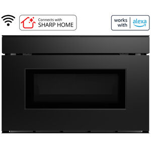 Sharp 24 in. 1.2 cu. ft. 950W Smart Drawer Microwave with Sensor Cooking - Black, , hires
