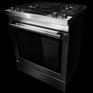JennAir 30 in. 6.2 cu. ft. Air Fry True European Convection Slide-In Dual Fuel Range with 4 Sealed Burners - Stainless Steel, , hires