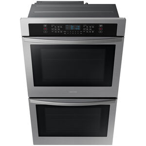 Samsung 30 in. 10.2 cu. ft. Smart Top Control Electric Double Wall Oven - Stainless Steel, Stainless Steel, hires