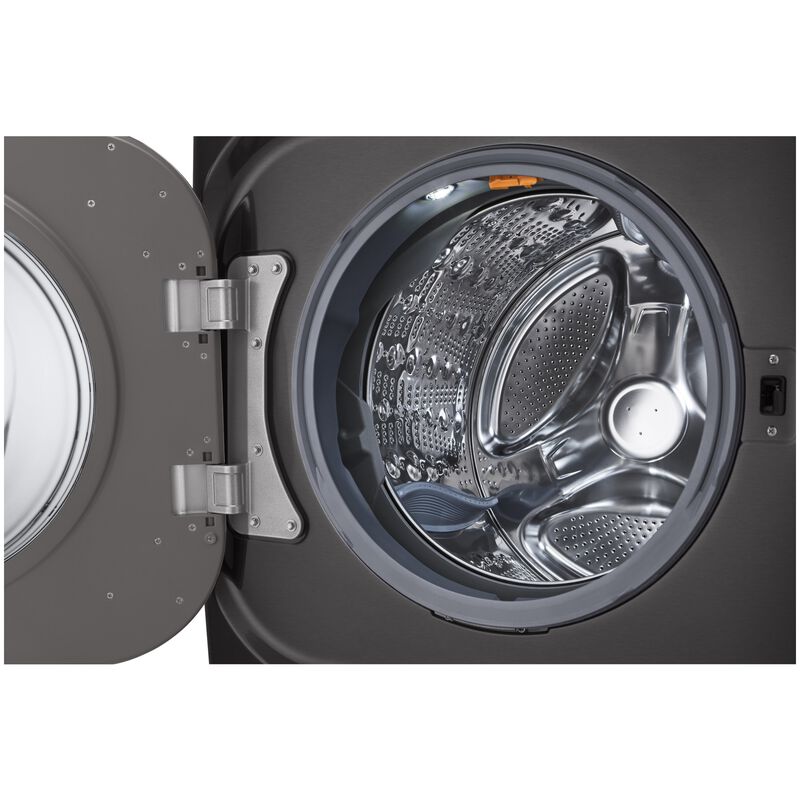 LG 29 in. 5.2 cu. ft. Smart Stackable Front Load Washer with Steam Wash Cycle - Black Steel, , hires