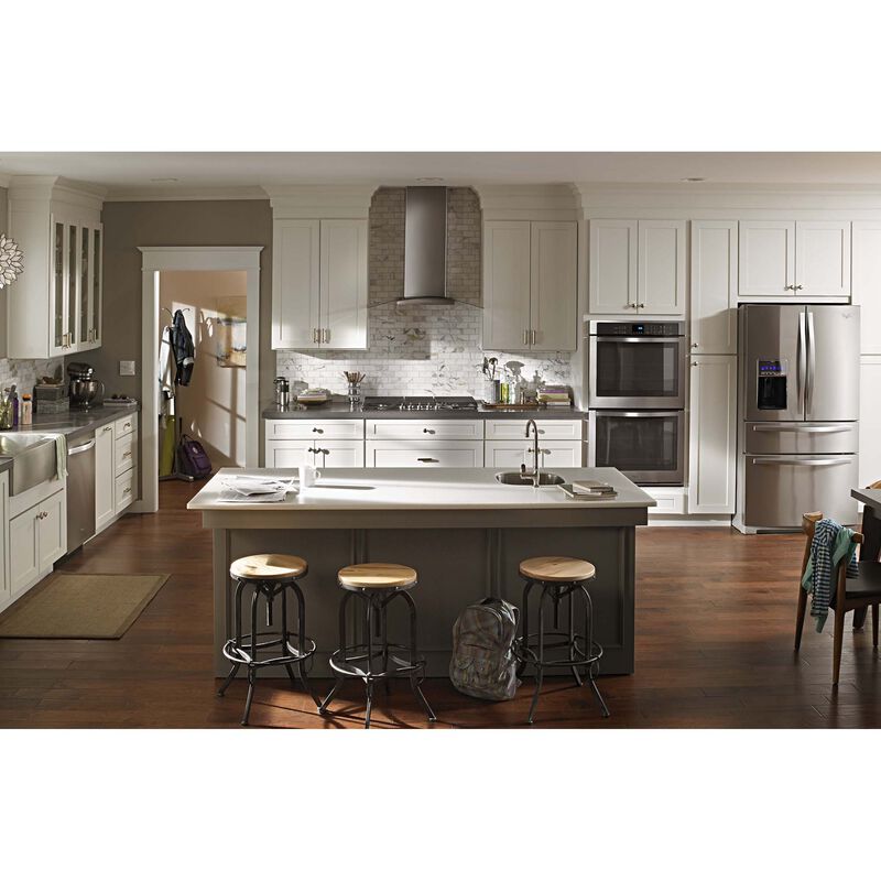 Whirlpool 30 in. Convertible Chimney Style Range Hood with 400 CFM, 3 Fan Speeds & 2 LED Lights - Stainless Steel, , hires