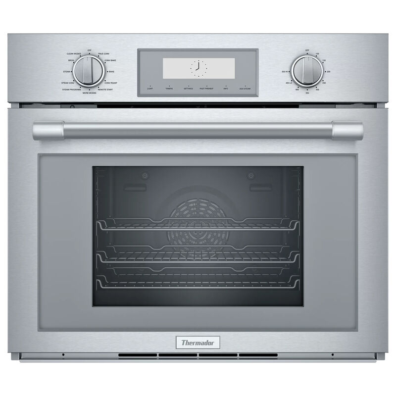 Thermador Professional Series 30 in. 2.8 cu. ft. Smart Steam Electric Single Wall Oven with True European Convection - Stainless Steel, , hires