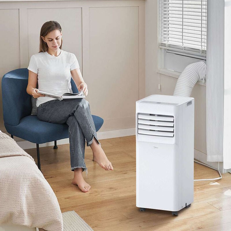 Midea 8,500 BTU (5,000 BTU DOE) 115V Portable Air Conditioner with 2 Fan Speeds, Sleep Mode & Remote Control - White, , hires