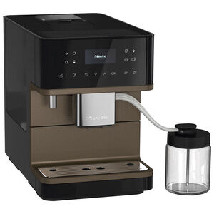 Miele CM 6360 MilkPerfection Countertop Coffee Machine with WiFi Connect, Aromatic System, OneTouch for 2 Convenient Cleaning & Maintenance Programs -Obsidian Black with Bronze Front Plate, Black, hires