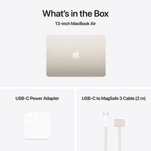Apple MacBook Air (2025) 13.6 in. Notebook with Apple Intelligence, Apple M4 10-Core CPU, 10-Core GPU, 16 GB RAM, 512 GB SSD, up to 18 Hrs. of Battery Life & Mac OS - Starlight, , hires