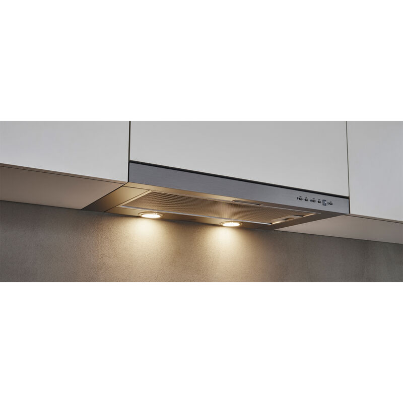 Bertazzoni 24 in. Slide-Out Style Range Hood with 3 Speed Settings, 300 CFM, Convertible Venting & 2 LED Lights - Stainless Steel, , hires