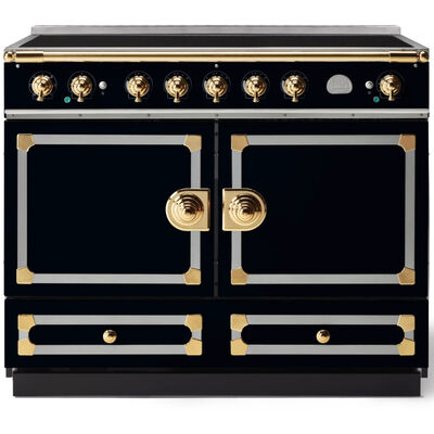 La Cornue Cornufe Series 43 in. 4.6 cu. ft. Standard Convection Double Oven Electric Range with 5 Induction Burners - Matte Black | C1NF-I