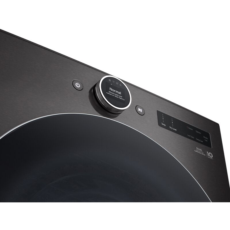 LG 27 in. 7.8 cu. ft. Smart Stackable Ventless Electric Dryer with Heat Pump & Sensor Dry - Black Steel, , hires