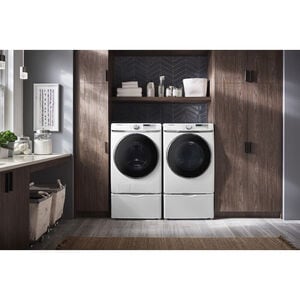 Samsung 27 in. 7.5 cu. ft. Smart Stackable Electric Dryer with Sanitize+, Steam Cycle & Sensor Dry - White, White, hires