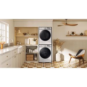 Samsung 27 in. 7.5 cu. ft. Smart Stackable Electric Dryer with Sanitize+, Steam Cycle & Sensor Dry - White, White, hires