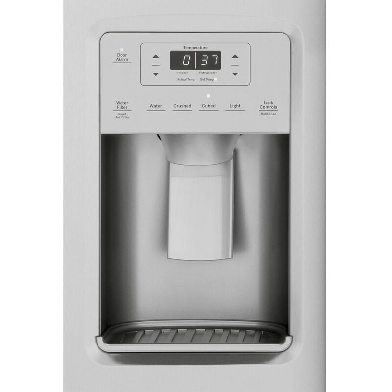 GE 36 in. 25.1 cu. ft. Side by Side Refrigerator with Ice & Water Dispenser - Fingerprint Resistant Stainless, Fingerprint Resistant Stainless, hires