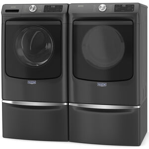 Maytag 27 in. 4.5 cu. ft. Front Loading Washer with 10 Wash Programs, 9 Wash Options, Sanitize Cycle & Steam Wash Cycle - Volcano Black, Volcano Black, hires