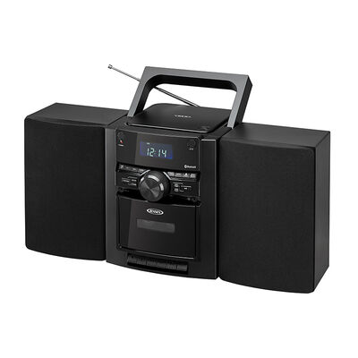 Jensen Bluetooth, AM/FM/CD/Cassette Boombox With Detachable Speakers and Remote Control | CD-785