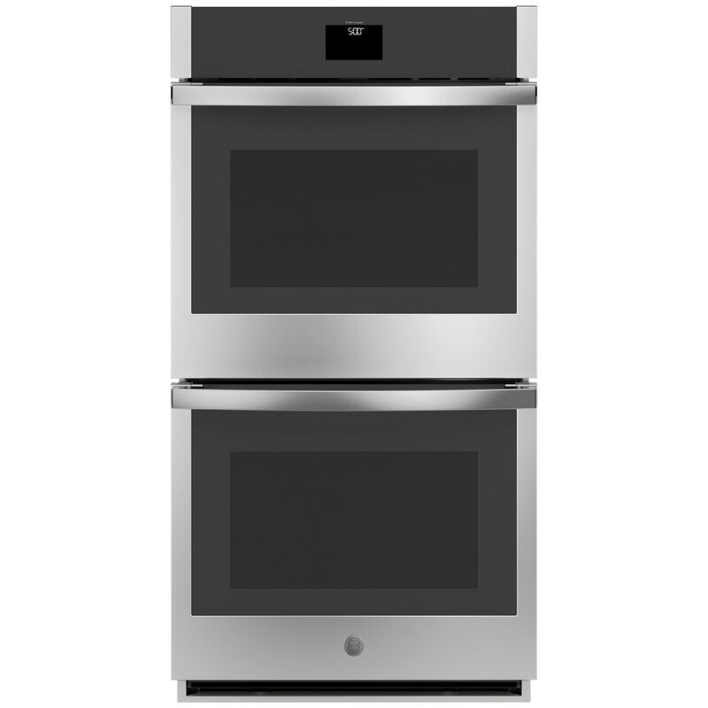 GE 27 in. 8.6 cu. ft. Smart Top Control Electric Double Wall Oven with True European Convection - Stainless Steel, , hires