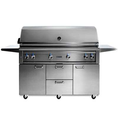 Lynx Professional 54 in. 5-Burner Natural Gas Grill with Rotisserie & Smoker Box - Stainless Steel | L54TRFNG