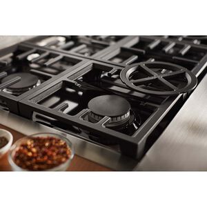 KitchenAid 48 in. 6-Burner Natural Gas Rangetop with Griddle & Simmer - Stainless Steel, , hires