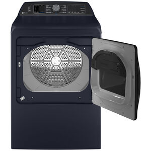 GE Profile 27 in. 7.3 cu. ft. Smart Electric Dryer with Fabric Refresh, Sensor Dry, Sanitize & Steam Cycle - Sapphire Blue, Sapphire Blue, hires