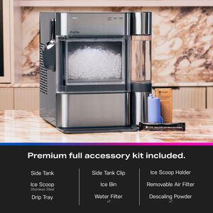 GE Profile 14 in. Smart Ice Maker with 3 lb. Ice Storage & Digital Control - Stainless Steel, , hires
