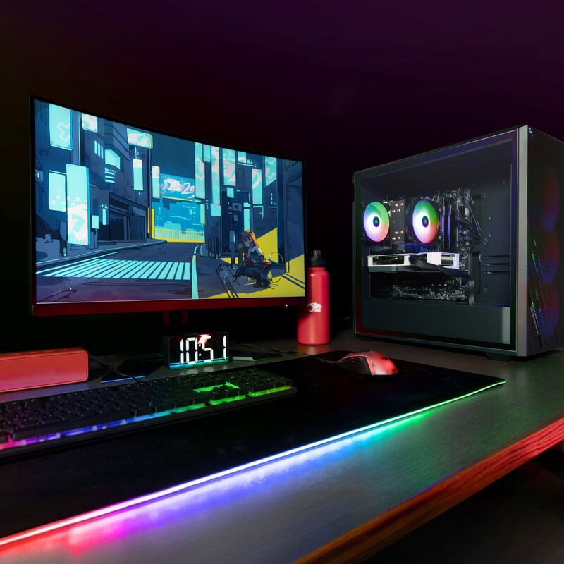iBUYPOWER SCA5R6401 Gaming Desktop - AMD Ryzen 5 4500, AMD Radeon RX 6400 4GB, 16GB DDR4 RGB RAM, 1TB NVMe SSD, , hires
