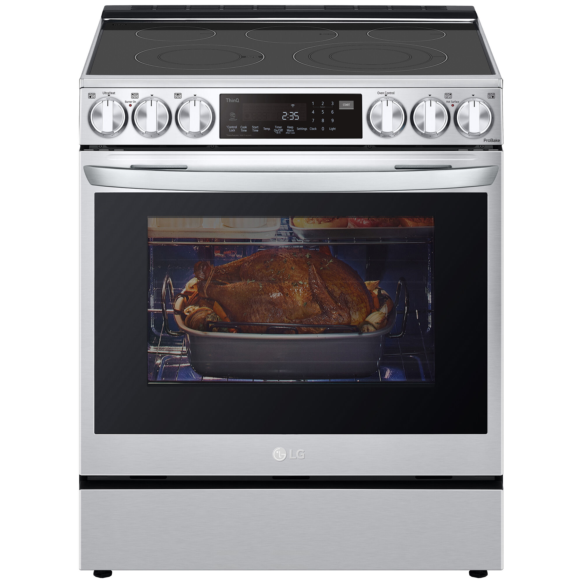 LG 30 in. 6.3 cu. ft. Smart Air Fry Convection Oven Slide-In Electric Range  with 5 Radiant Burners - PrintProof Stainless Steel | P.C. Richard & Son