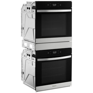 Whirlpool 24 in. 5.8 cu. ft. Smart Front Control Electric Double Wall Oven with True European Convection - Fingerprint Resistant Stainless, Fingerprint Resistant Stainless, hires