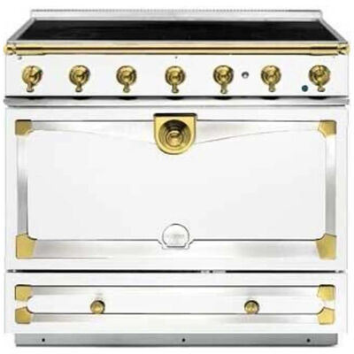 La Cornue Cornufe Series 36 in. 3.8 cu. ft. Dual Convection Electric Range with 5 Induction Burners - Pure White | C9WF-I