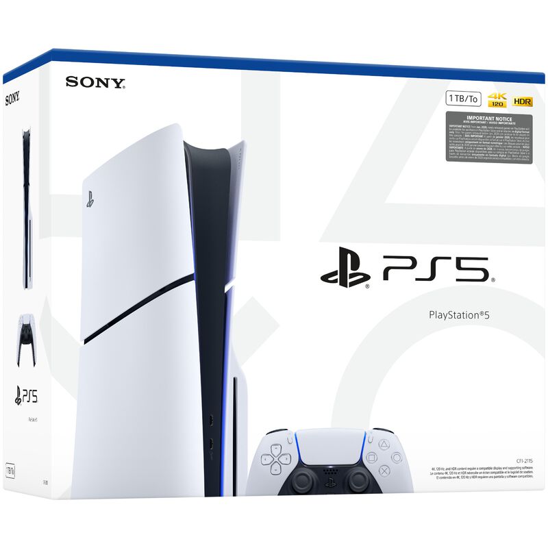 Sony PlayStation 5 Physical Slim Console - 1TB - White, , hires