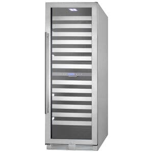Summit 24 in. Wine Cooler with Wire Racks, Dual Temperature Zones & 163 Bottle Capacity - Stainless Steel, , hires