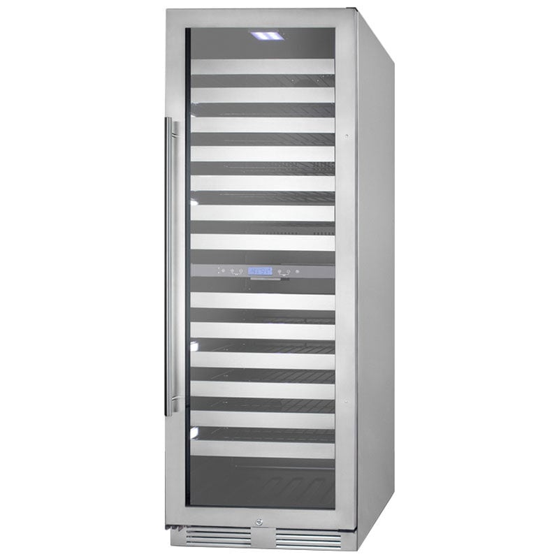Summit 24 in. Wine Cooler with Wire Racks, Dual Temperature Zones & 163 Bottle Capacity - Stainless Steel, , hires
