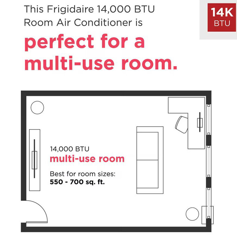 Frigidaire 14,000 BTU 115V Smart Energy Star Window Air Conditioner with Inverter, 3 Fan Speeds, Sleep Mode & Remote Control - White, , hires