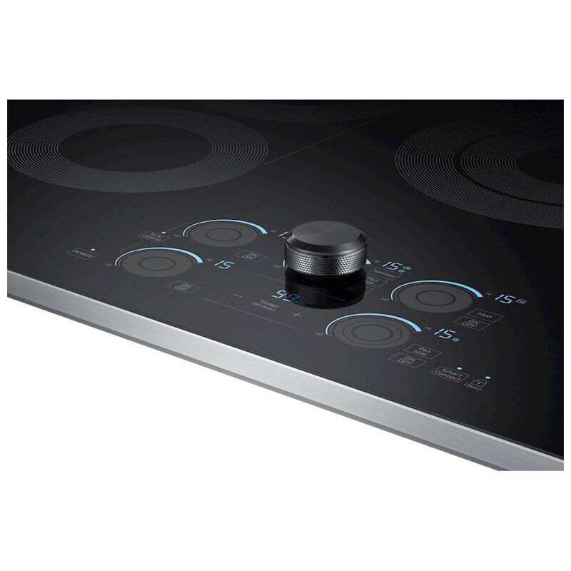 Samsung 30 in. 5-Burner Smart Electric Cooktop with Simmer Burner & Power Burner - Stainless Steel, , hires