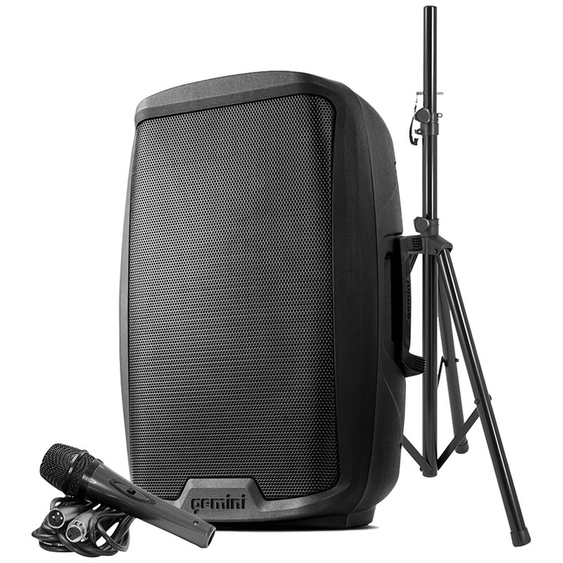 Gemini 15" Active Bluetooth Loudspeaker with Stand - Black, , hires