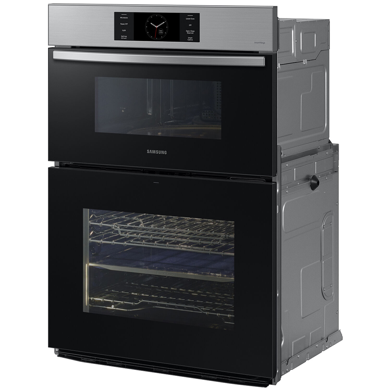 Samsung Bespoke 30 in. 7.0 cu. ft. Electric Smart Oven Microwave Combo Wall Oven with Dual Convection Steam Clean Stainless Steel