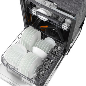 LG 24 in. Top Control Flush-Mount Smart Dishwasher with 46 dBA Sound Level, 3rd-Rack, AutoVent Dry & Pocket Handle - White, , hires