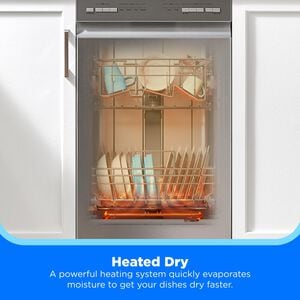 Midea 18 in. Front Control Dishwasher with 52 dBA Sound Level & Pocket Handle - Stainless Steel, , hires