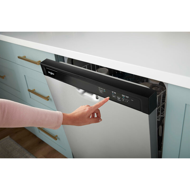 Whirlpool 24 in. Front Control Dishwasher with 59 dBa Sound Level & Pocket - White, White, hires