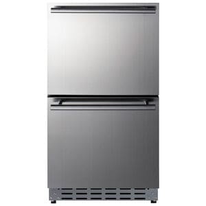 Summit 18 in. 3.4 cu. ft. Outdoor Double Refrigerator Drawers - Stainless Steel/Panel Ready, , hires