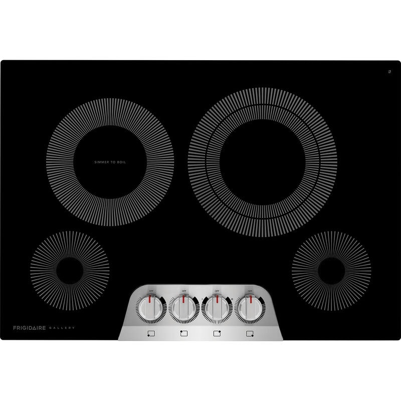 Frigidaire Gallery 30 in. 4-Burner Electric Cooktop with Simmer Burner & Power Burner - Stainless Steel, , hires