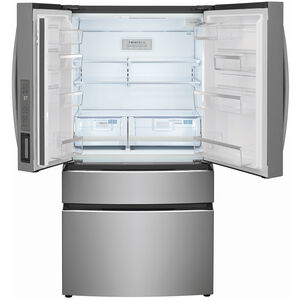 Frigidaire Gallery 36 in. 27.2 cu. ft. 4-Door French Door Refrigerator with Internal Water Dispenser - Stainless Steel, , hires