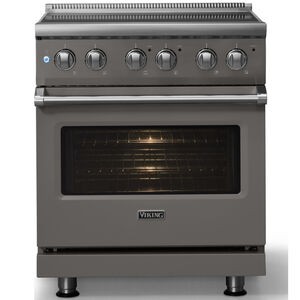 Viking 5 Series 30 in. 4.7 cu. ft. True European Convection Electric Range with Smoothtop Burners - Damascus Gray, , hires