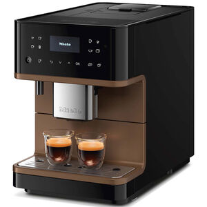 Miele CM 6360 MilkPerfection Countertop Coffee Machine with WiFi Connect, Aromatic System, OneTouch for 2 Convenient Cleaning & Maintenance Programs -Obsidian Black with Bronze Front Plate, Black, hires